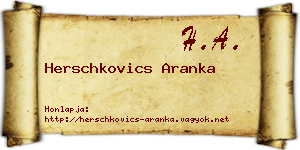 Herschkovics Aranka névjegykártya